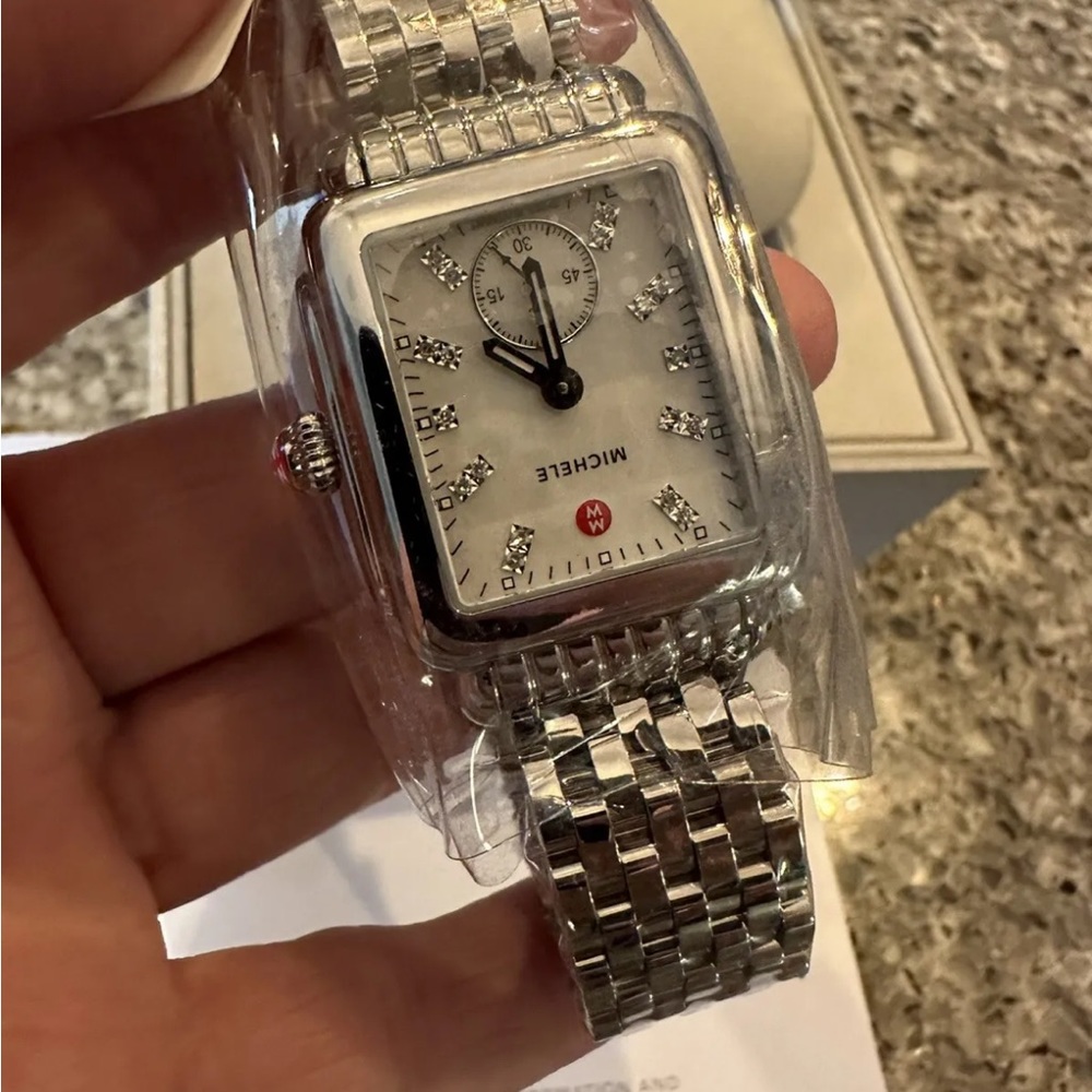 Michele Serein Deco Watch Brand New tags / box 16 M Diamond Dial MWV06V000002